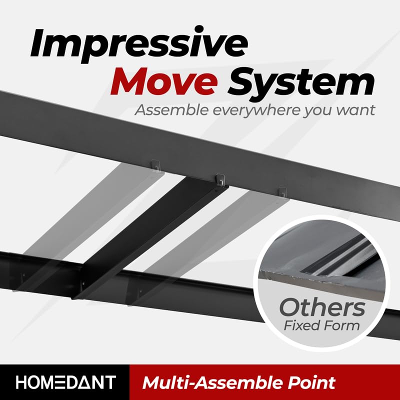 HOMEDANT Z 450 Heavy Duty Metal Support Beam for Garage Shelving - 2-Pack Black Steel Reinforcement Brackets to Strengthen Shelves | Perfect for Garage Storage, Workshop Organization & Industrial Shelving Systems