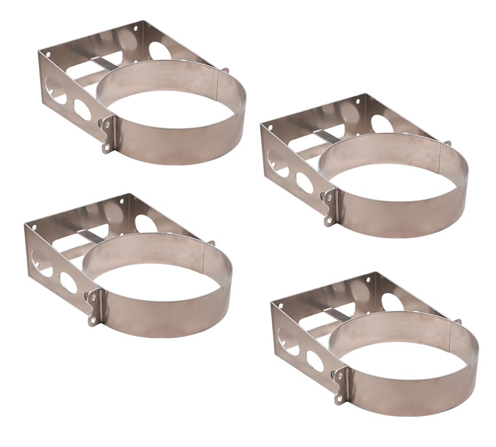 Mytee Products 4 Pack 4 Gallon Aluminum Trash Can Brackets Mount for Trucks & Trailers - Heavy Duty Mounting Holder for Galvanized Trash Cans 10-1/2