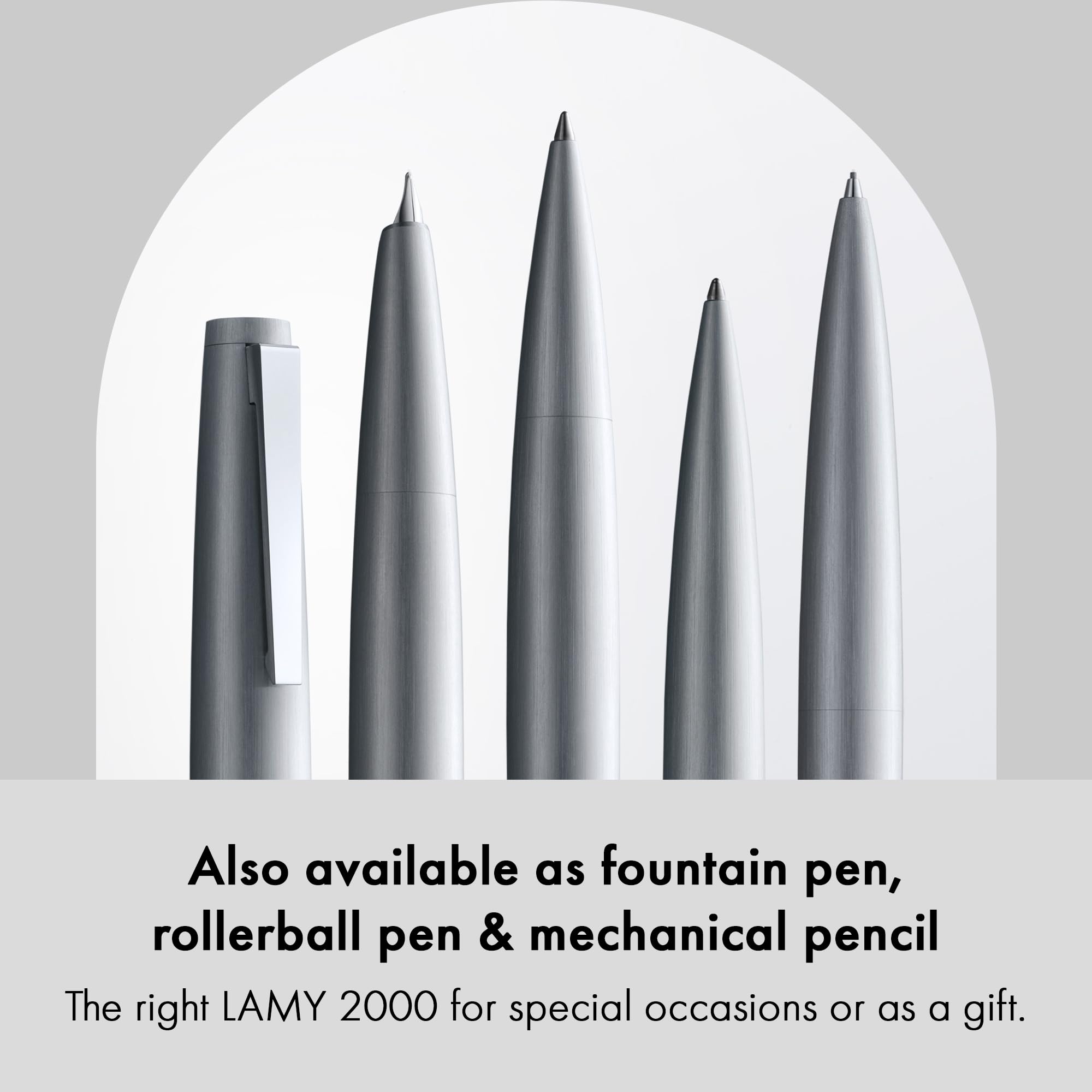 Premium LAMY 2000 Rollerball Pen - Oil-Based Ink, Stainless Steel Design (Model L202S) - Perfect for Office, Business, and Luxury Gift Giving