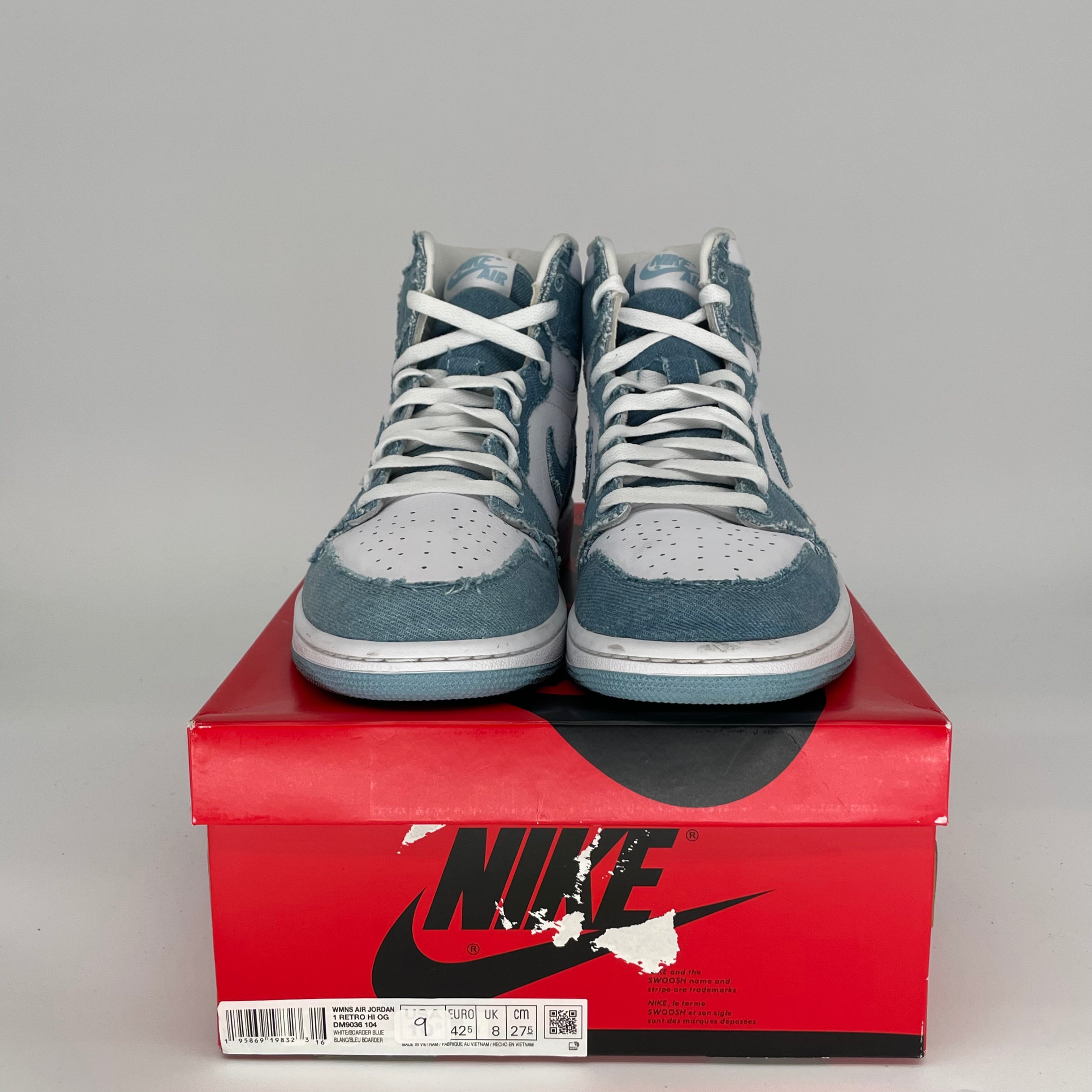 Original Air Jordan 1 Retro High OG 'Denim' Women's Size 9/10.5W Sneakers DM9036-104 - Perfect for Streetwear Fashion & Casual Outfits