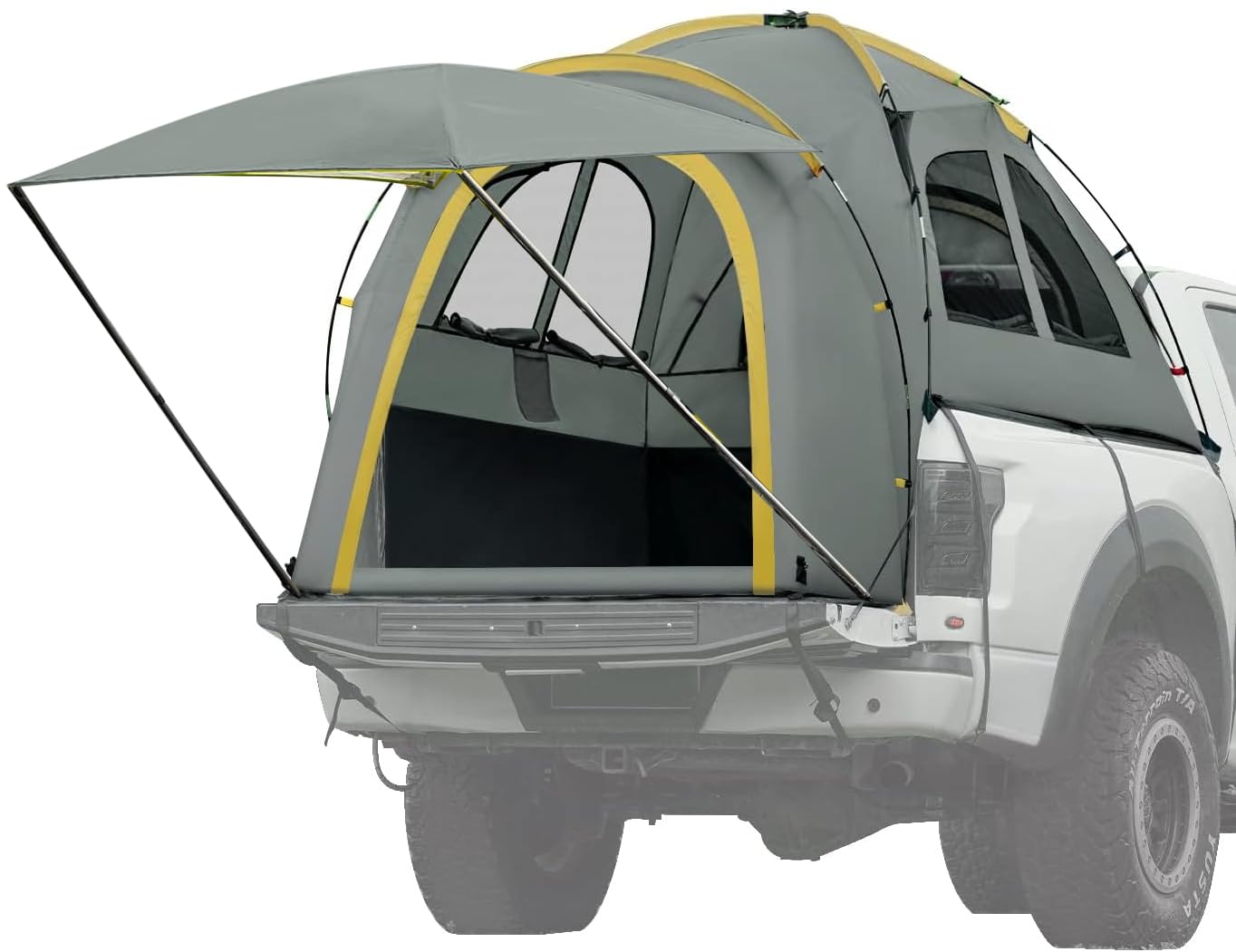 Quictent Waterproof Truck Bed Tent for 5.0-8.2' Pickup Trucks | PU2000mm Rainproof Camping Shelter with Removable Awning & Storage Bag | 2-Person Outdoor Sleeping Solution for Camping, Road Trips & Overland Adventures