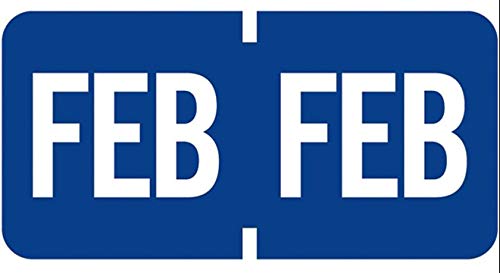 Dark Blue File Folder Month Labels - February Tab Stickers (1/2