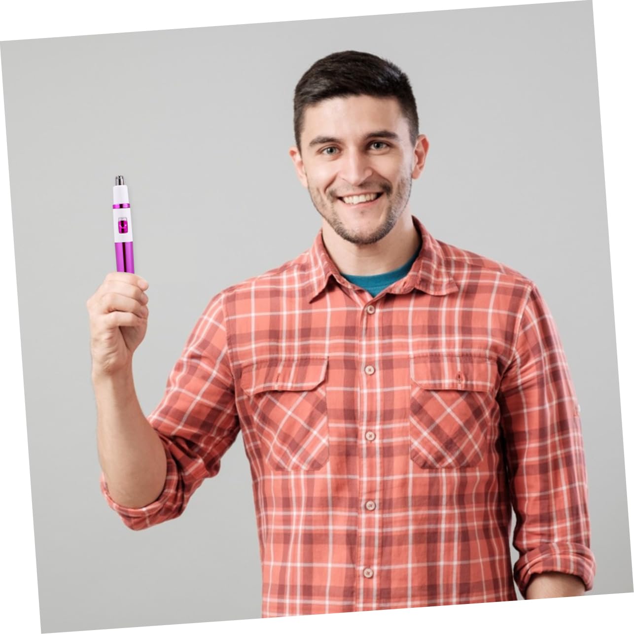 Electric Nose Hair Trimmer & Facial Hair Remover for Men - Painless Micro Epilator AE851 (Pink) - Perfect for Travel, Grooming & Personal Care