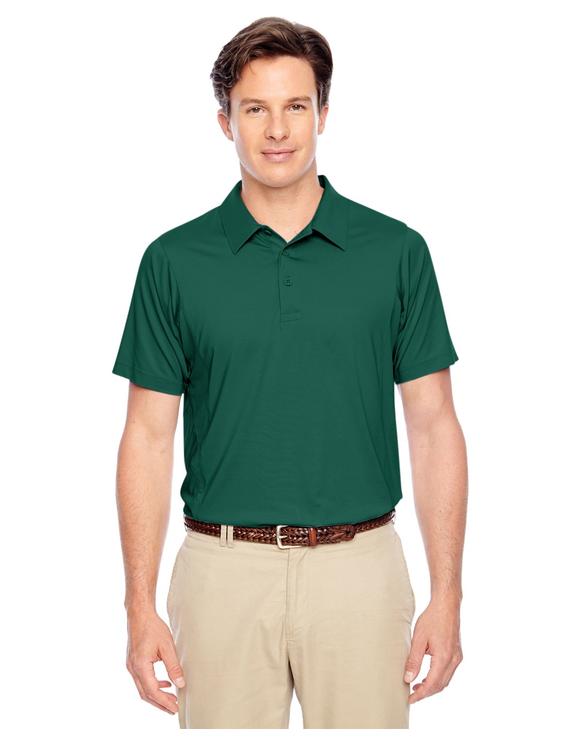 TEAM 365 Men's Performance Polo Shirt - Moisture Wicking, Breathable & Quick Dry - Sport Forest Green (Medium) - Perfect for Golf, Tennis & Casual Wear