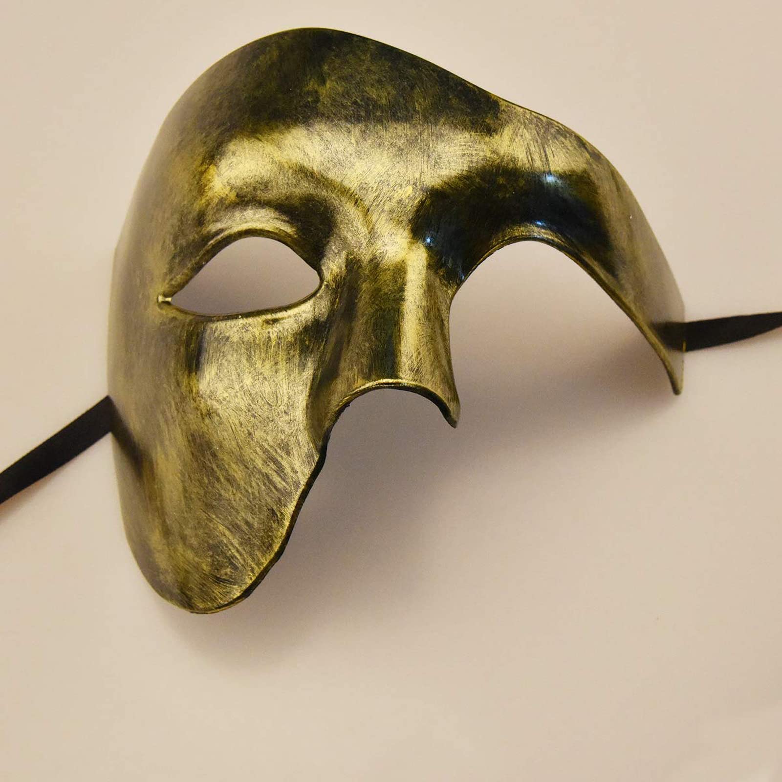 KEFAN Men's Masquerade Mask - Phantom of The Opera Style Half Face Mask for Halloween, Cosplay, and Costume Parties