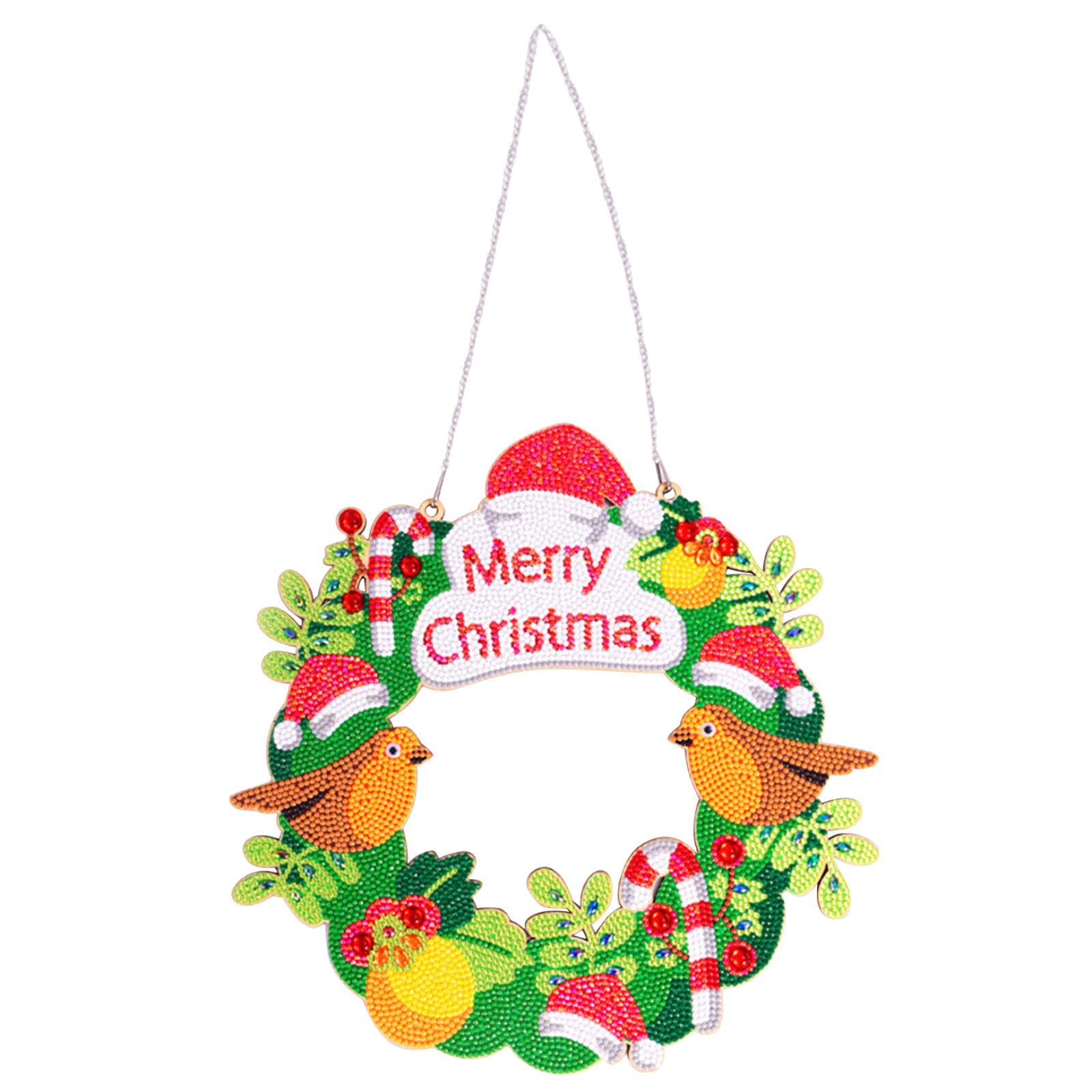 Christmas DIY Diamond Painting Kit - Cartoon Holiday Wreath Ornament for Home Decor | Perfect for Xmas Tree Decorations, Gift Wrapping & Festive Party Decor