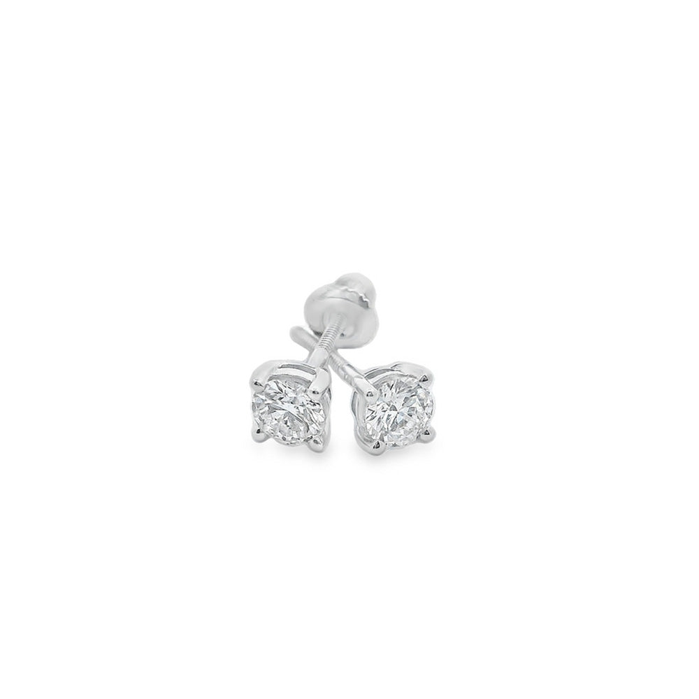 1 CTW Round Brilliant Cut Lab Diamond Screw Back Stud Earrings in 14K Gold - Perfect for Everyday Wear, Weddings & Special Occasions