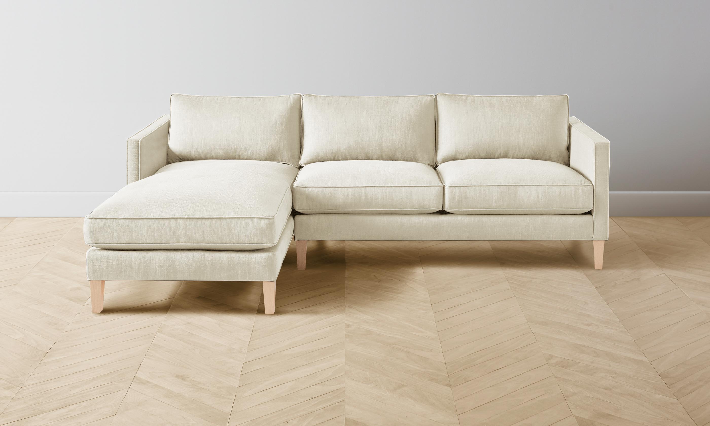 Crosby Sectional Sofa - Performance Linen Weave Fabric, Modern Prairie Style Living Room Furniture for Comfortable Lounging & Entertaining