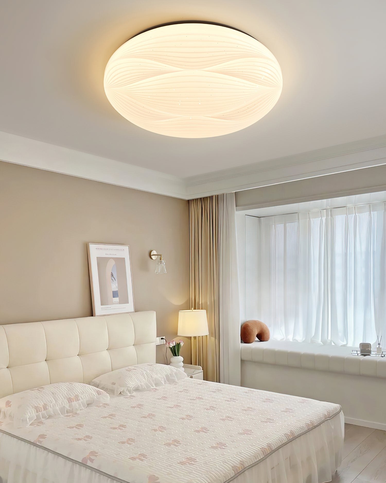 Modern Banno Ceiling Light Fixture - Energy Efficient LED Flush Mount Lighting for Bedroom, Living Room & Kitchen - Dimmable Indoor Ceiling Lamp with Easy Installation