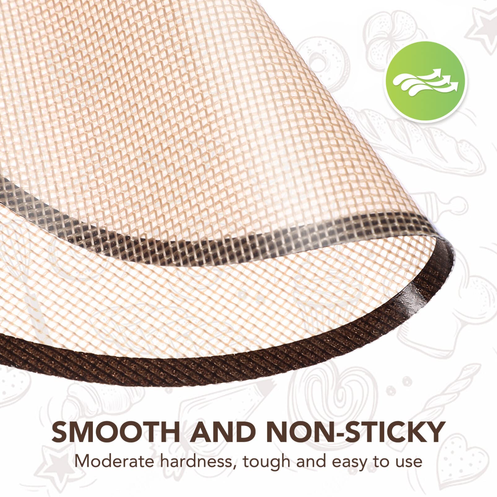 Tofficu Non-Stick Fiberglass Baking Mat for Oven - Perfect for Bread, Pizza & Pastry Dough Transfer with Long Handles | Ideal for Home Bakers, Professional Kitchens & Artisan Bread Making