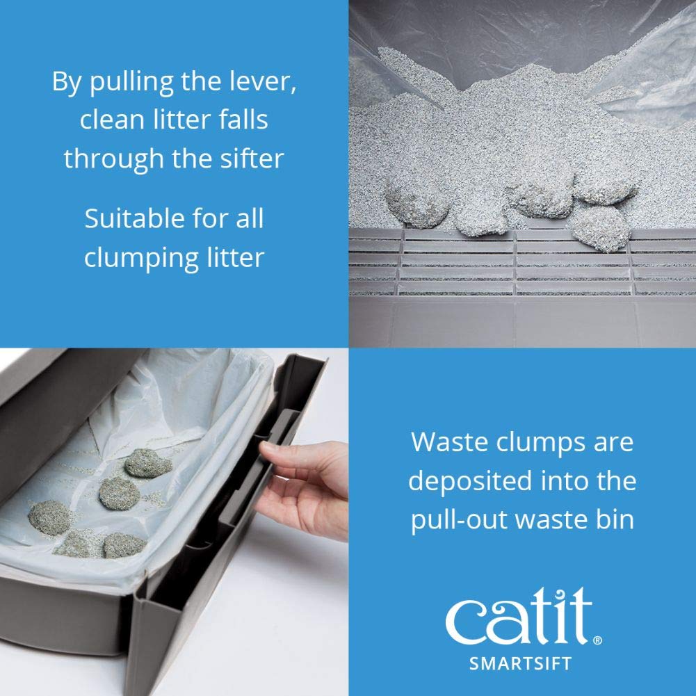 Catit Smartsift Automatic Sifting Cat Litter Box - Self-Cleaning Litter Box for Cats with Odor Control - Perfect for Multi-Cat Homes & Small Spaces