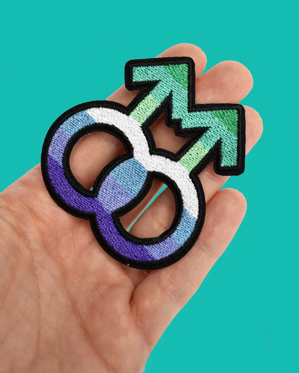 Gay MLM Symbol Patch - LGBTQ+ Pride Embroidered Badge for Jackets, Bags & Hats | Perfect for Pride Events, Activism & Fashion Statements