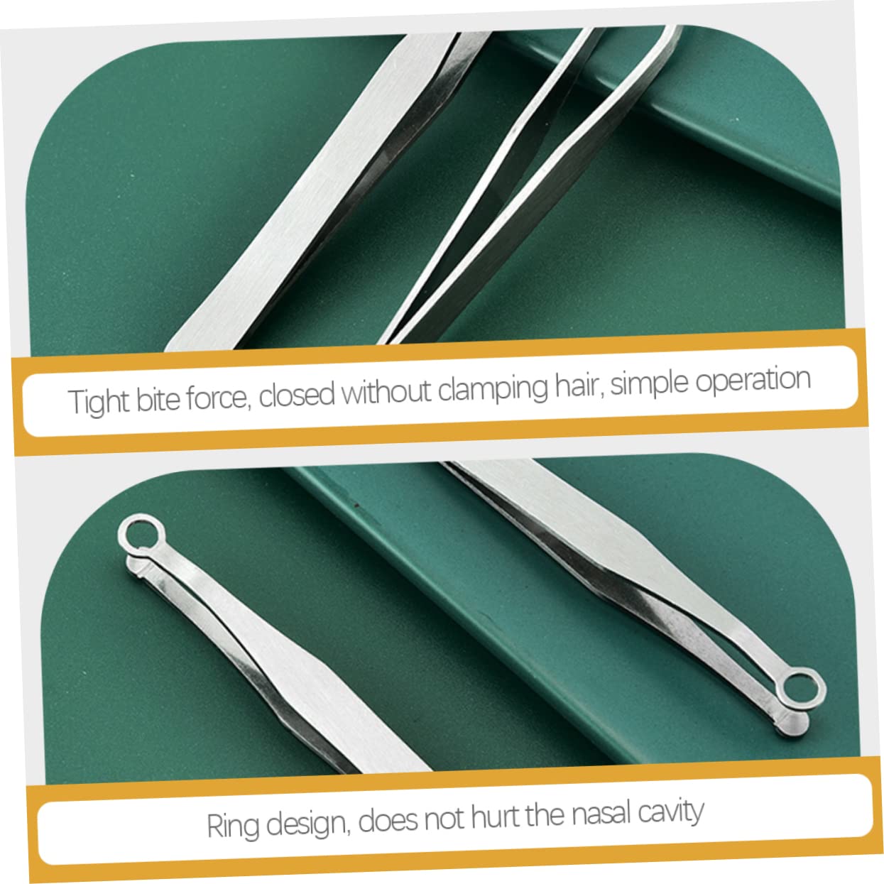 Angoily 2-Pack Stainless Steel Nose Hair Trimmer & Beard Trimmer Set - Precision Eyebrow & Facial Hair Clipper for Men - Grooming Kit for Home, Travel, and Salon Use