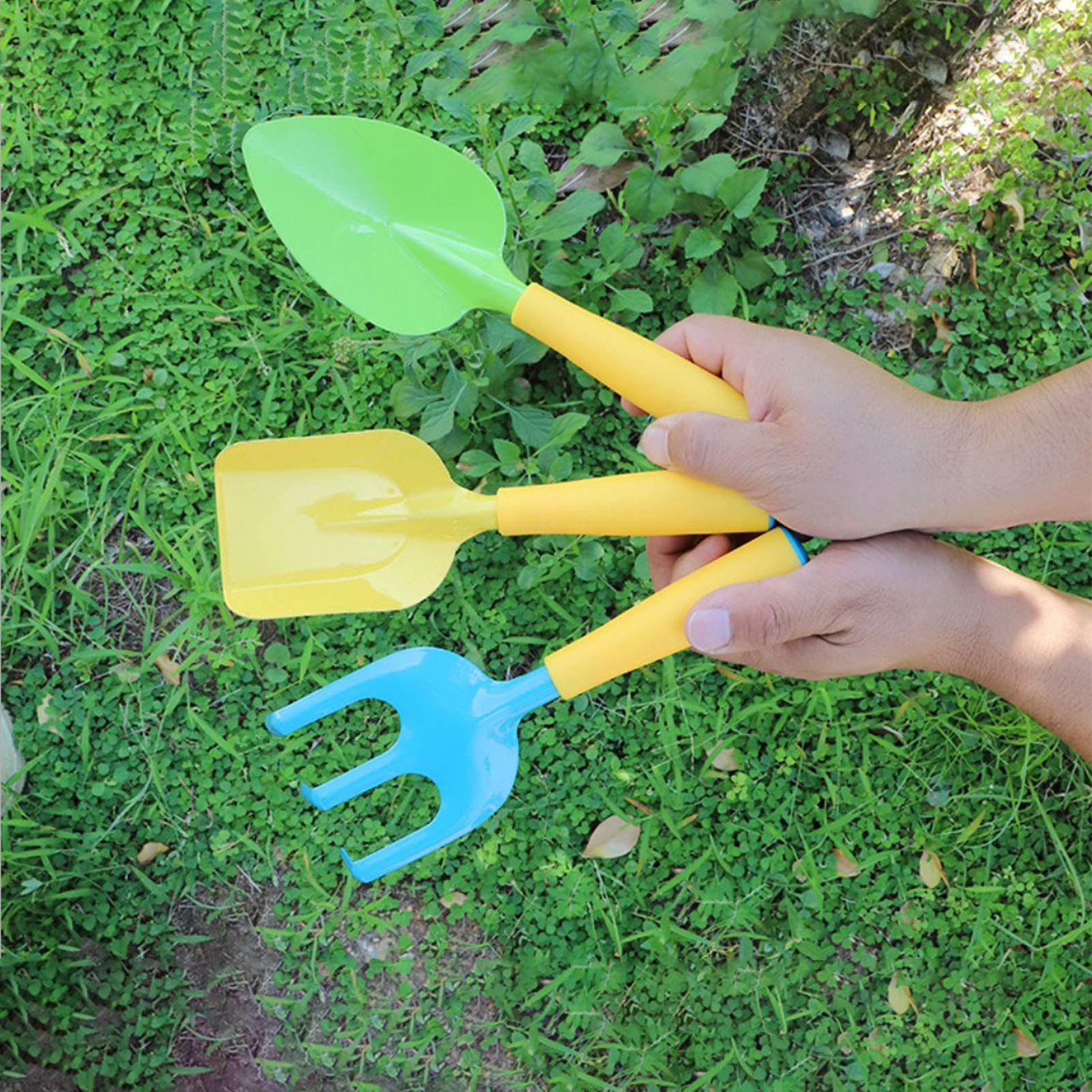 Kids Gardening Tools Set - Metal Shovel, Rake, Watering Can, Gloves & Tote Bag for Children's Outdoor Activities | Perfect for Backyard Planting, School Projects & Nature Exploration (Ages 3-12)