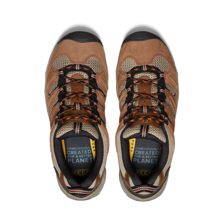 Men's Waterproof Hiking Shoes - Lightweight Trail Running Shoes for Outdoor Adventures | Bison/Fossil Orange | Perfect for Hiking, Camping & Mountain Climbing