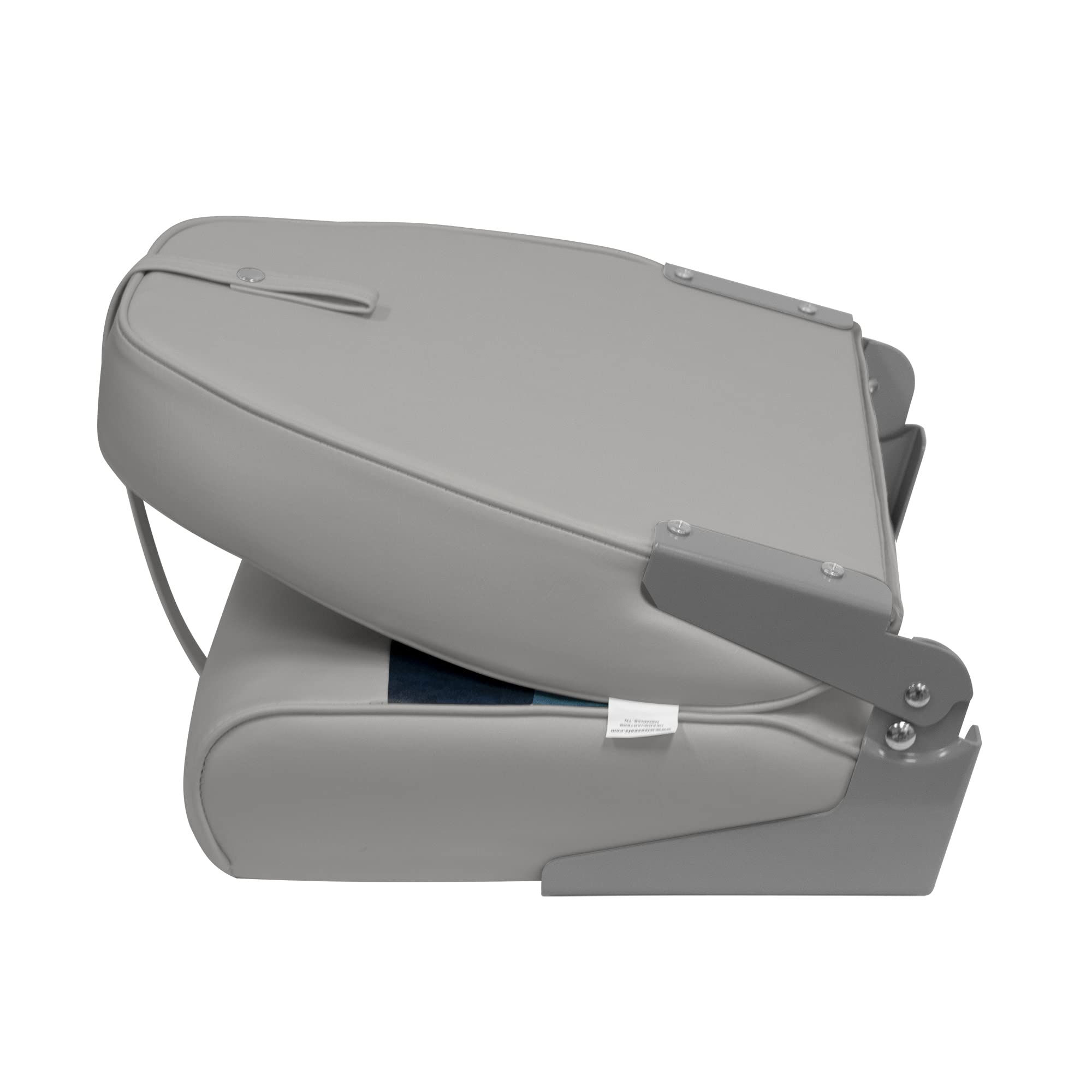 Wise 8WD590-1011 Deluxe Series Pontoon Fold Down Boat Seat - Waterproof, Comfortable Gray/Navy/Blue Marine Furniture for Fishing, Cruising & Relaxing on Pontoon Boats