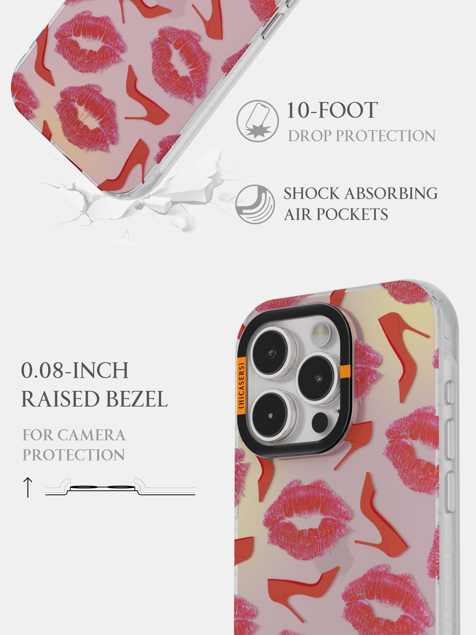 Iridescent Lip Print High Heels - Stylish Pink Shoes for Women | Perfect for Parties, Date Nights & Special Occasions