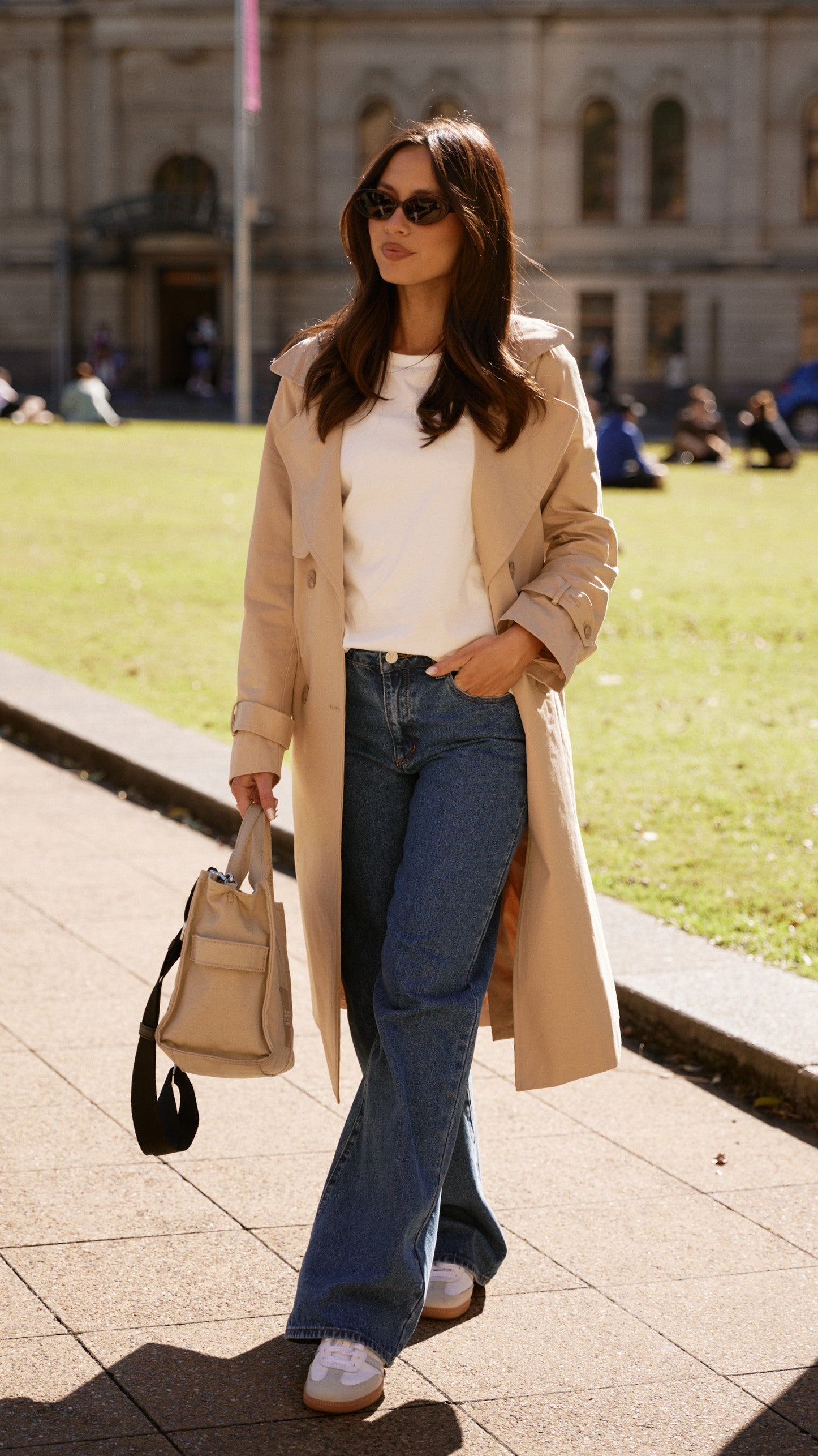 Byron Classic Camel Trench Coat for Women - Waterproof Long Coat with Belt, Perfect for Fall and Winter Fashion, Office Wear & Outdoor Activities