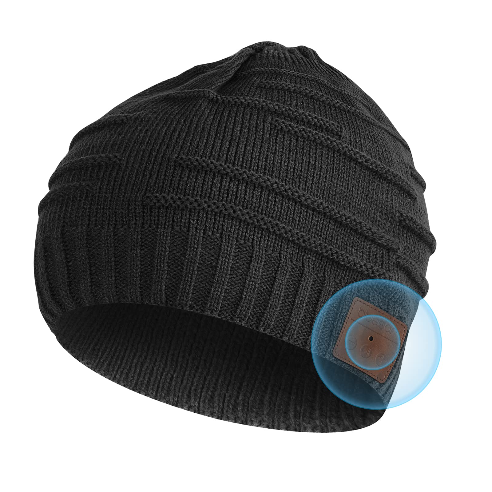 Bluetooth Beanie Hat with Wireless Headphones - V5.2 Knitted Winter Cap for Sports & Outdoor Activities | 20H Playtime, Type-C Charging | Perfect for Running, Skiing & Cold Weather Commutes