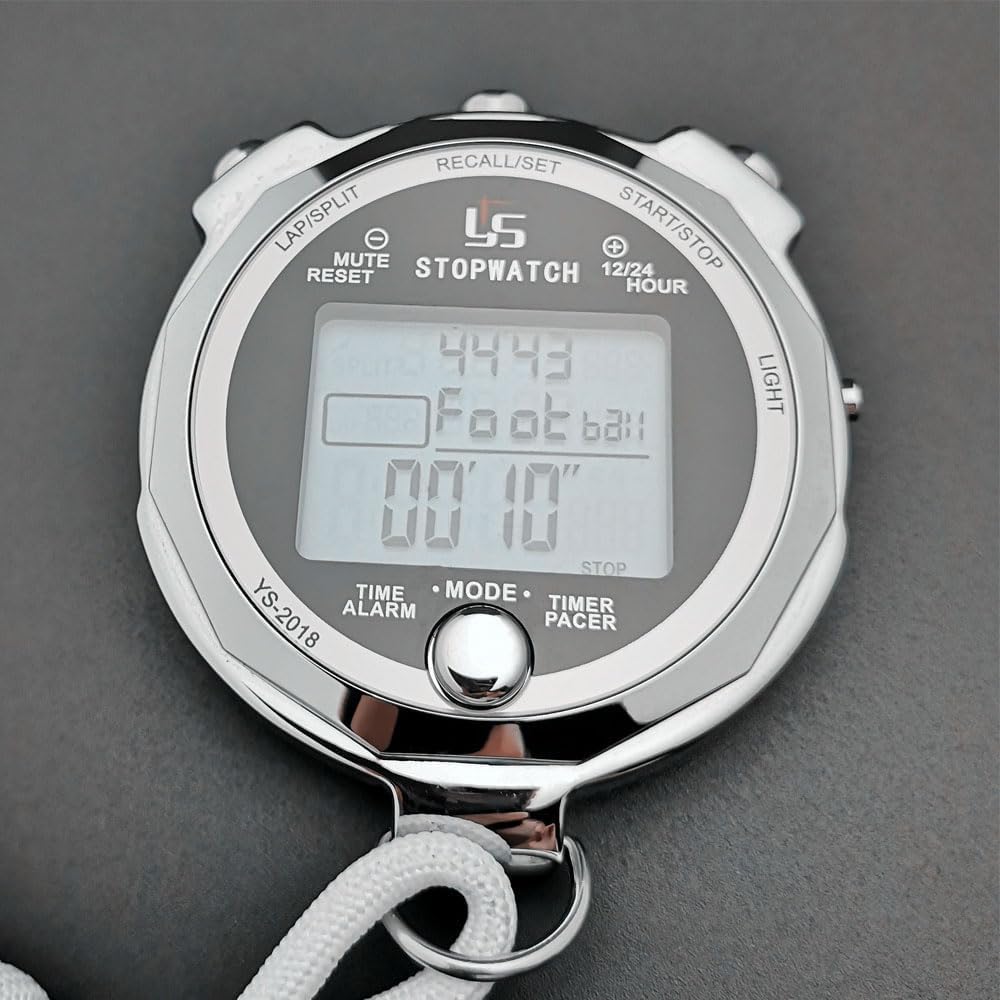 Rolilink Professional Metal Stopwatch with Backlight - 100 Laps Memory, Waterproof Sports Timer for Track, Swimming & Competitions | Ideal for Coaches, Athletes & Training Sessions