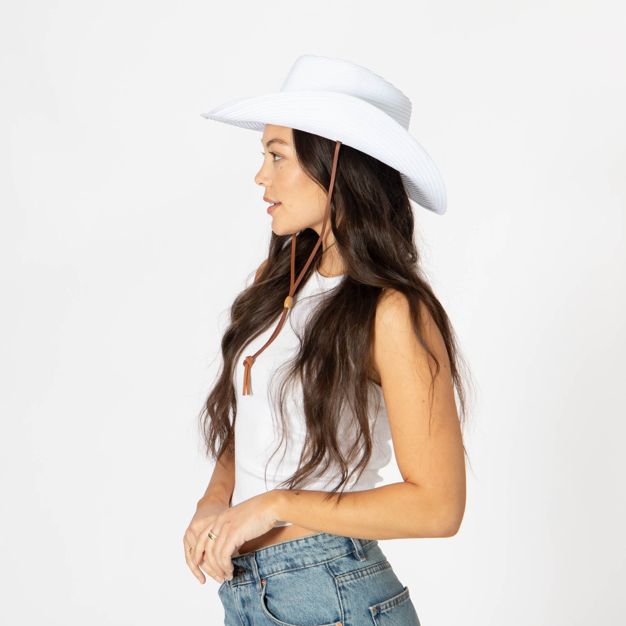 Sadie Women's Cowboy Hat with Adjustable Chin Cord - Stylish Western Hat for Outdoor Adventures, Rodeo, and Country Fashion