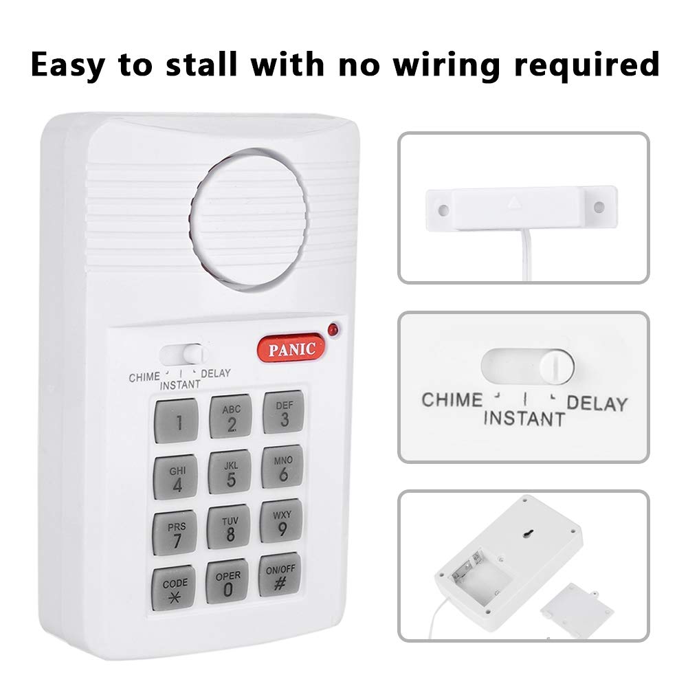 Wireless Home Security Alarm System with Keypad & Panic Button - No Wiring Required, Rustproof for Doors, Sheds & Home Offices | Ideal for Home Protection & Small Business Security