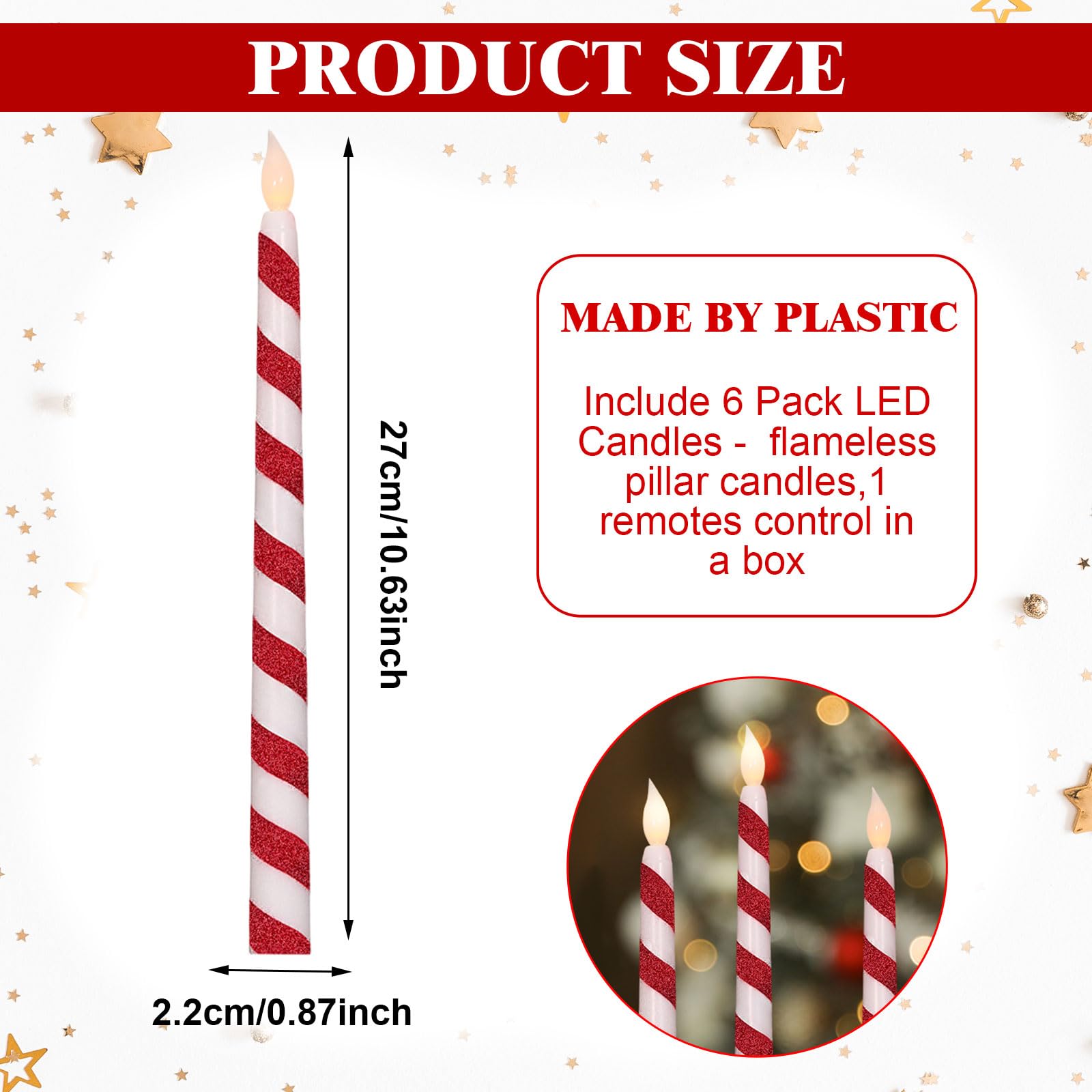 6 Pack LED Flameless Candles 10.6