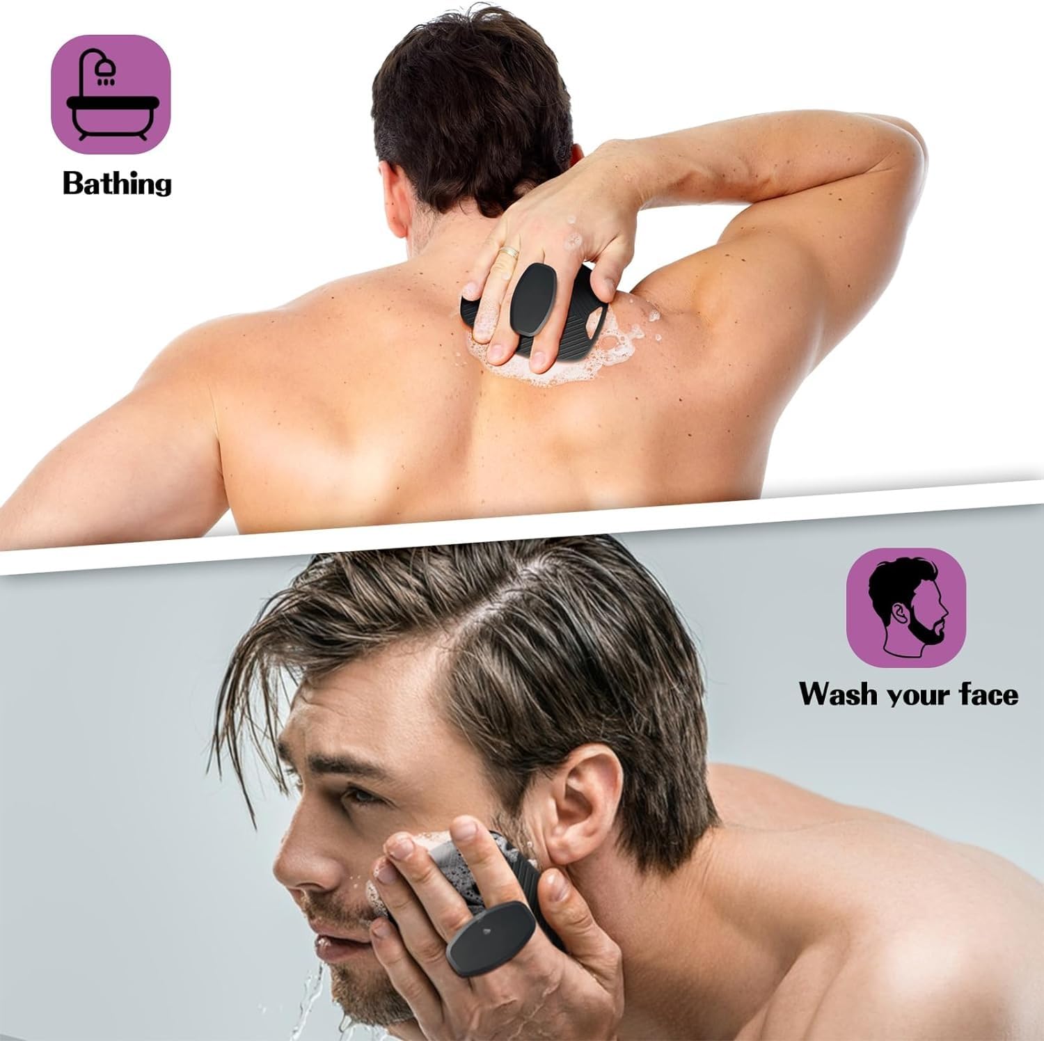 Episkey Silicone Body Scrubber - Exfoliating Shower Brush for Men & Women with No-Slip Handle - Perfect for Spa & Home Bath