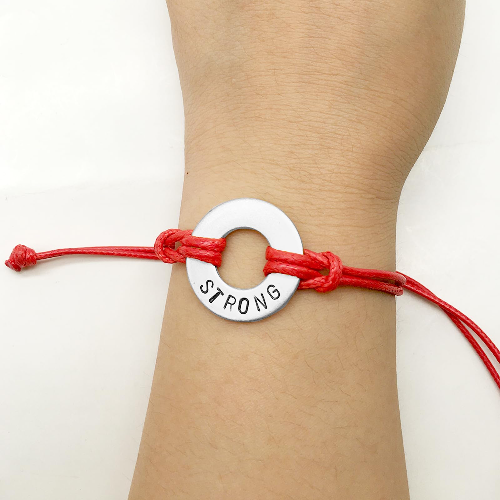 Custom Inspirational Word Bracelet for Women & Men - Personalized Aluminum Washer Bracelet with Your Own Message - Perfect for Gifts, Daily Wear & Special Occasions