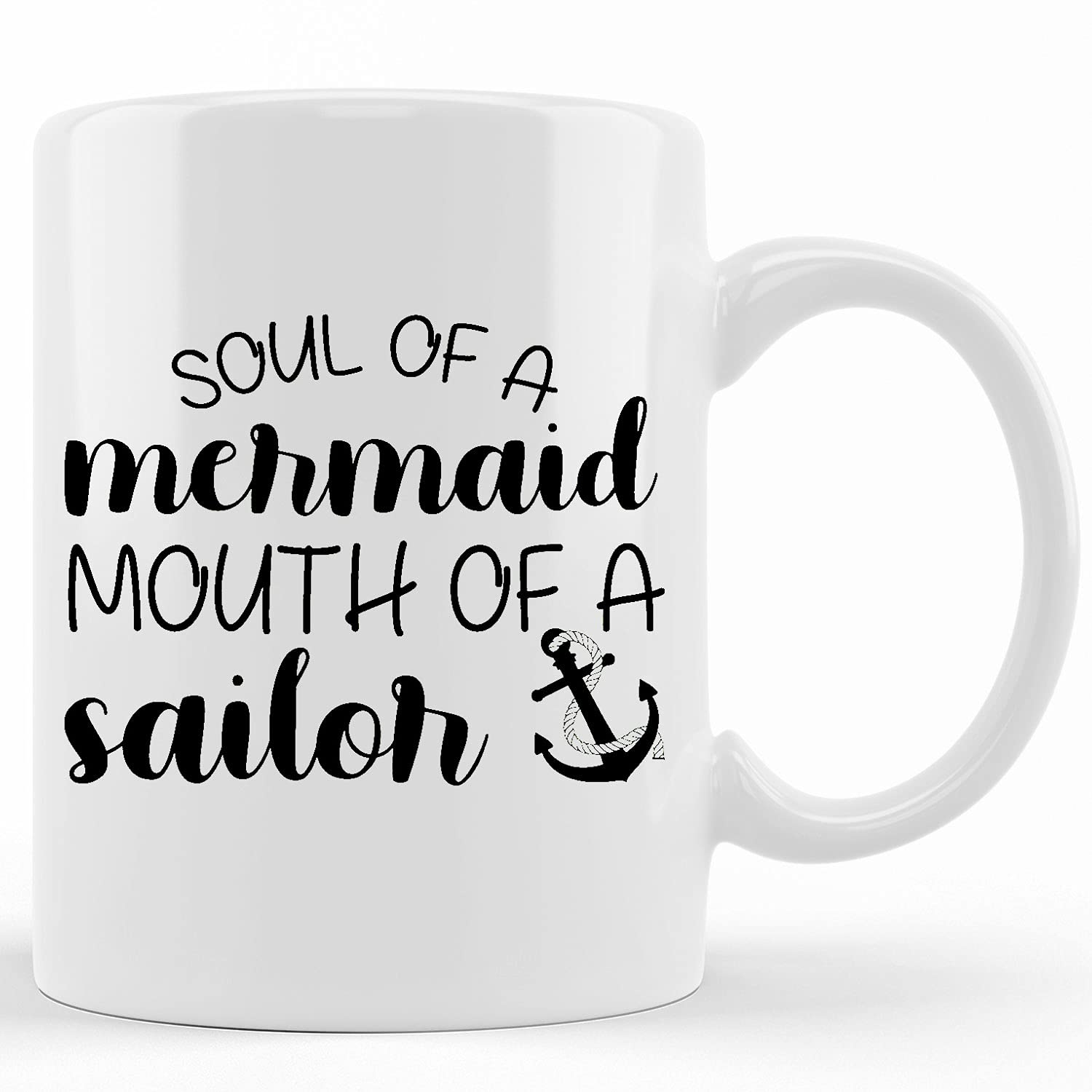 Funny Mermaid & Sailor Quote Coffee Mug - 11oz & 15oz Ceramic Novelty Cup for Tea & Coffee - Perfect Gift for Friends, Colleagues, Birthday Present - Office Humor, Housewarming Gift, Coffee Lover Present