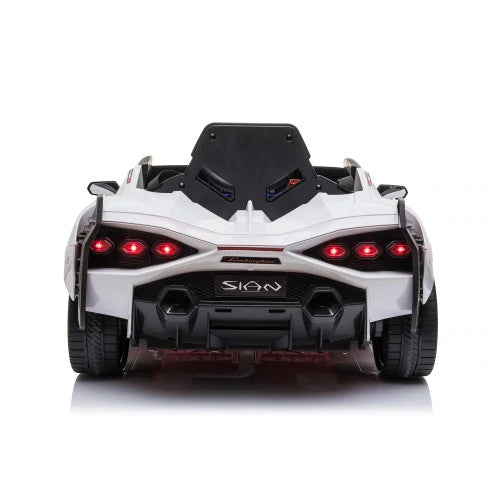 Lamborghini Sian 12V Kids Ride On Car - 1 Seater Electric Toy Car for Boys & Girls - White Battery Powered Vehicle for Indoor & Outdoor Play