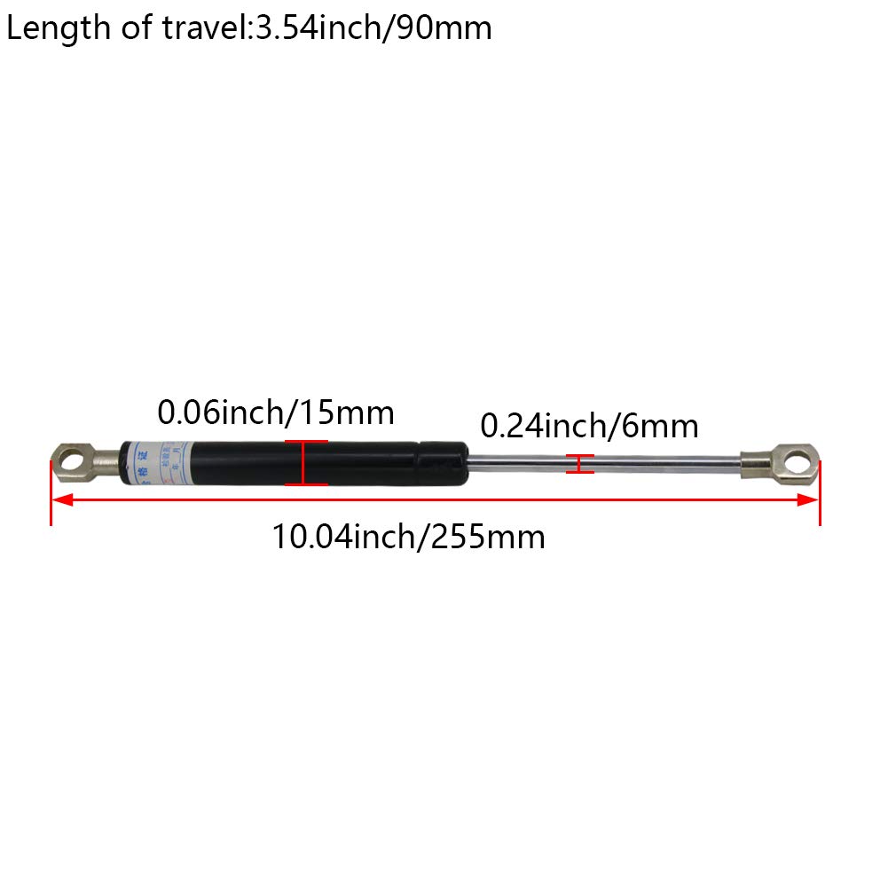 Adjustable 255mm Flat Head Gas Spring Rod - Heavy Duty Black Gas Shock Strut for DIY Window, Floor Hatch, Trap Door & Toolbox Lid - Perfect for Home Renovation & Furniture Upgrades (1PC)