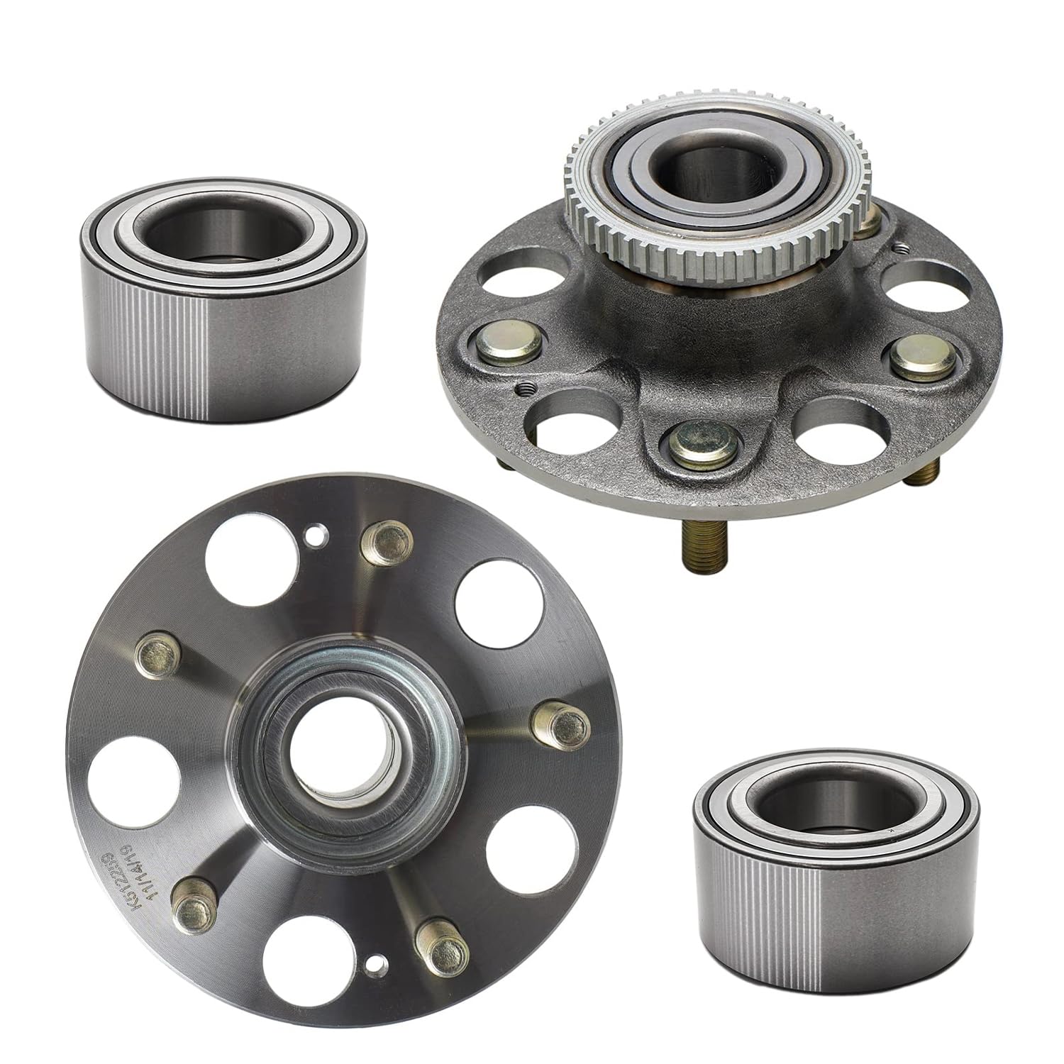 Detroit Axle Wheel Bearing Hub Kit - Compatible with 2004-2005 Honda Civic & 2002-2006 Acura RSX - 2 Front & 2 Rear Wheel Bearing Assemblies Replacement - Perfect for DIY Car Repairs and Smooth Ride Maintenance
