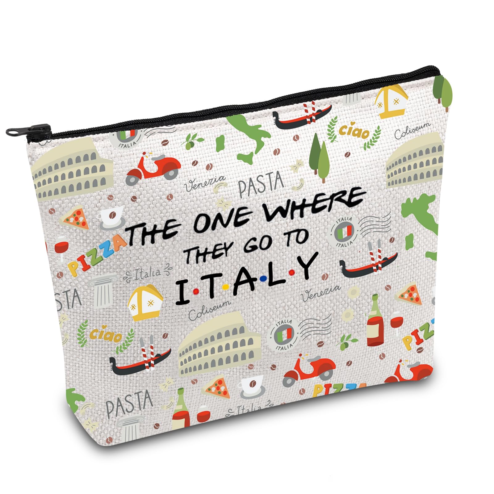 I Love Italy Makeup Bag - Perfect Italy Honeymoon & Travel Gift - Welcome & Housewarming Souvenir - Great for Travel, Cosmetics Storage & Gift Giving