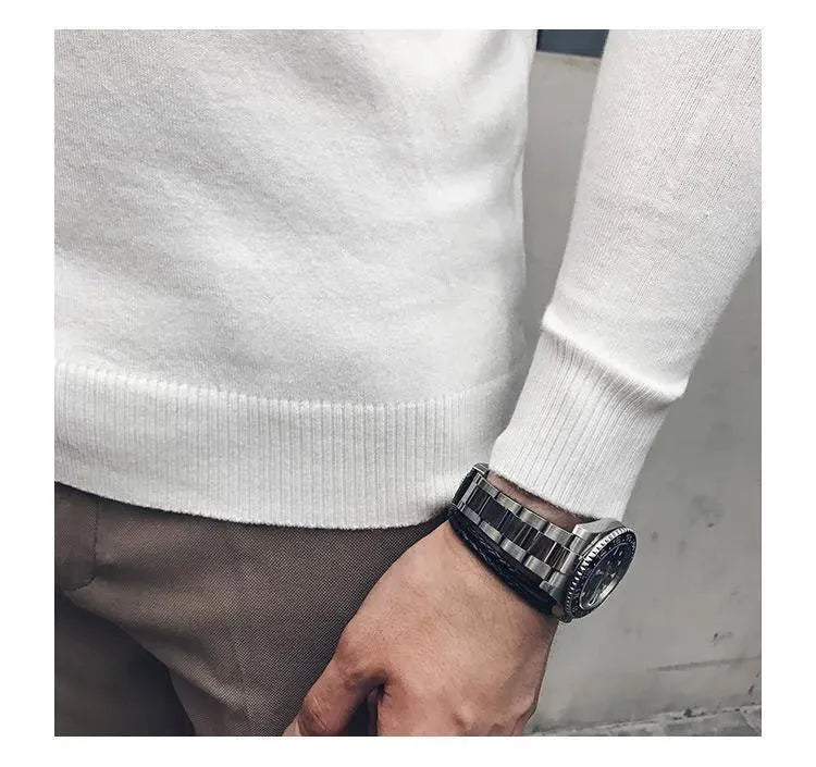 Men's Striped Pattern Sweater - Soft & Comfortable Pullover for Casual Wear, Office & Fall Outfits