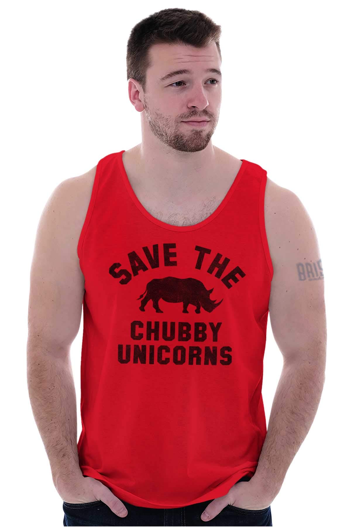 Save The Chubby Unicorns Graphic Fantasy Tank Top for Men & Women - Casual Summer Tee for Beach, Music Festivals & Cosplay