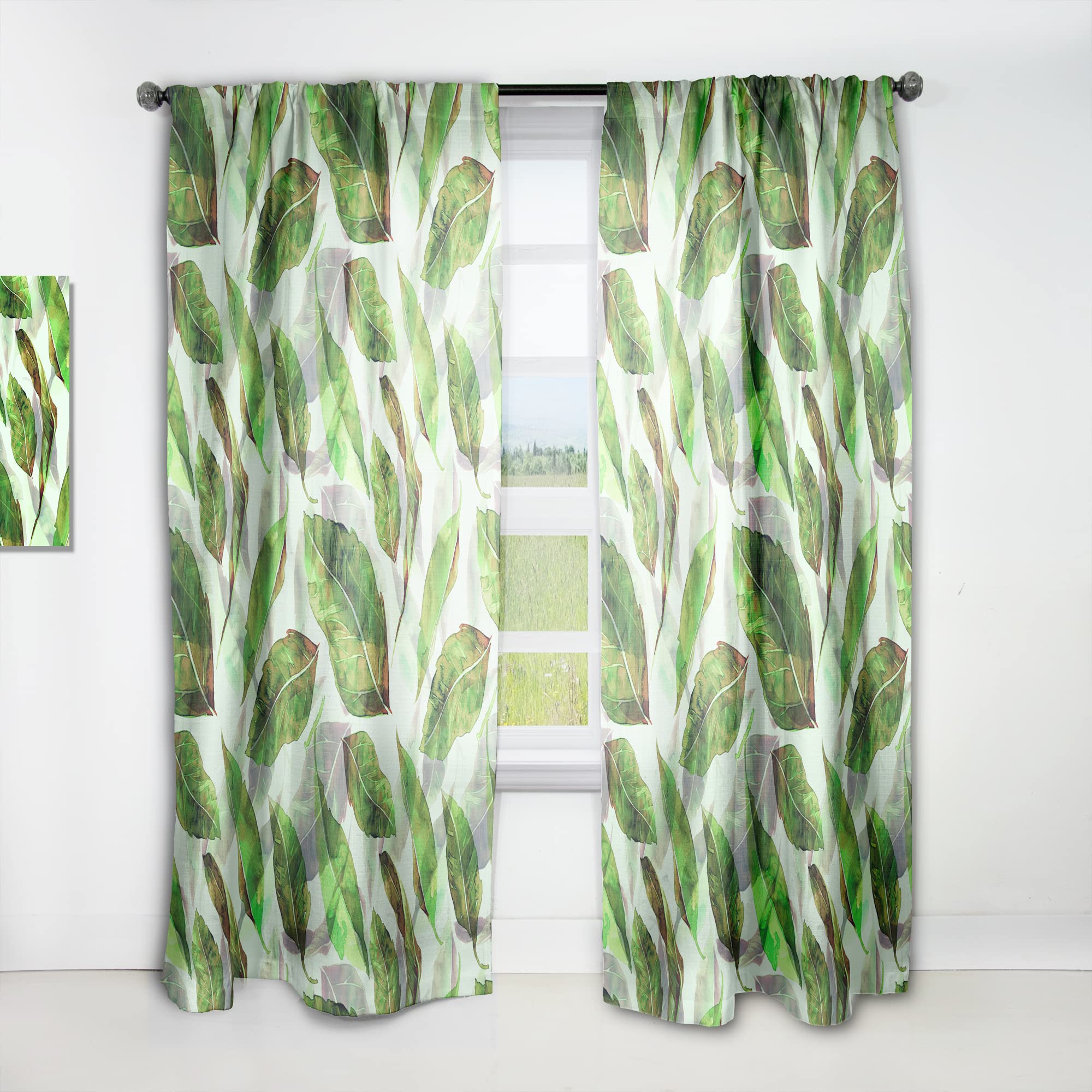 DesignQ Thermal Insulated Leaf Pattern Curtains - Single Panel 52x120 Inches - Blackout Drapes for Bedroom & Living Room - Perfect for Privacy, Light Control & Energy Efficiency