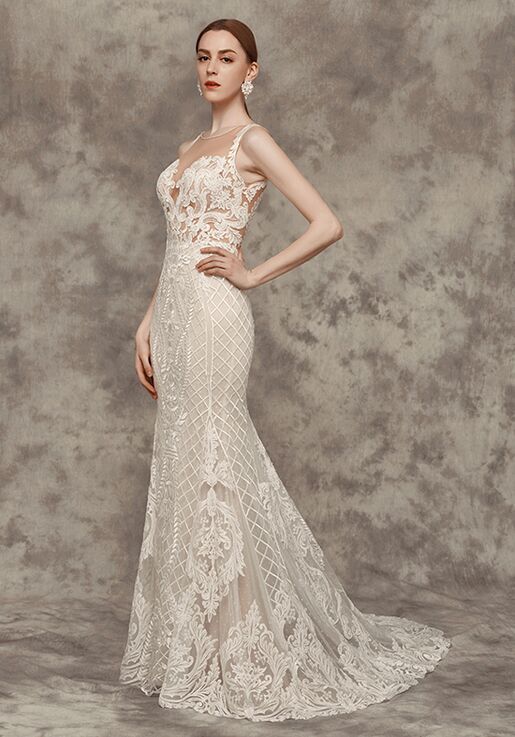 Calla Blanche Victoria 16243 Sample Wedding Gown – Elegant Lace Bridal Dress for Church Ceremony & Formal Events