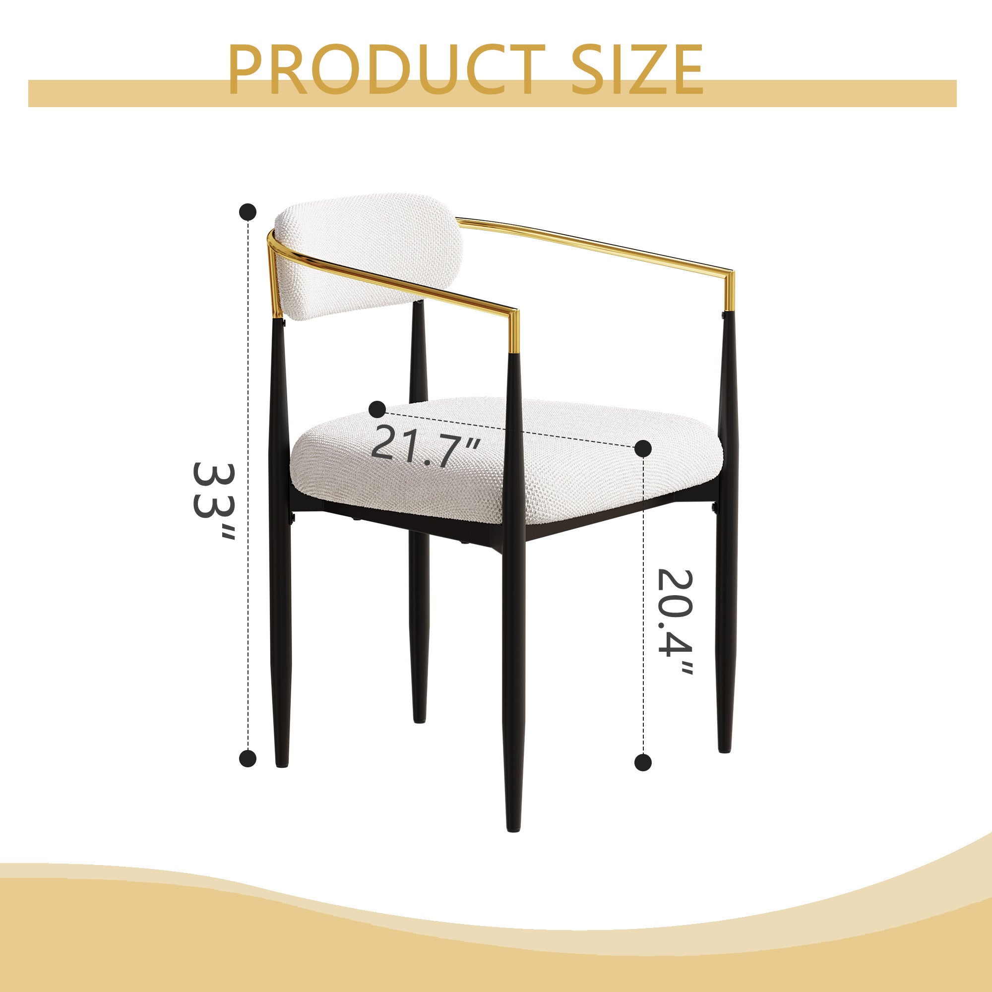 Set of 2 White Medieval Modern Dining Chairs - Teddy Velvet Upholstery with Metal Legs, Easy Assembly for Kitchen, Home & Office | Perfect for Small Spaces, Breakfast Nooks & Contemporary Dining Areas
