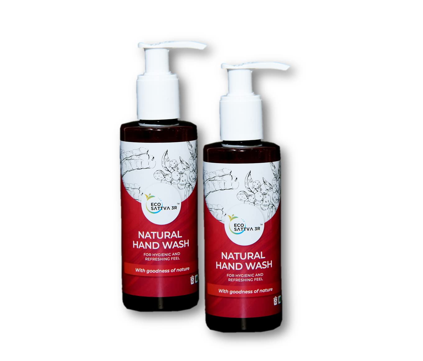 EcoSattva 3R Herbal Organic Soapnut Extract - Best Natural Eco-Friendly Chemical-Free Citrus Scented Hand Wash (200ml) for Gentle Skin Cleansing at Home, Travel & Eco-Conscious Living