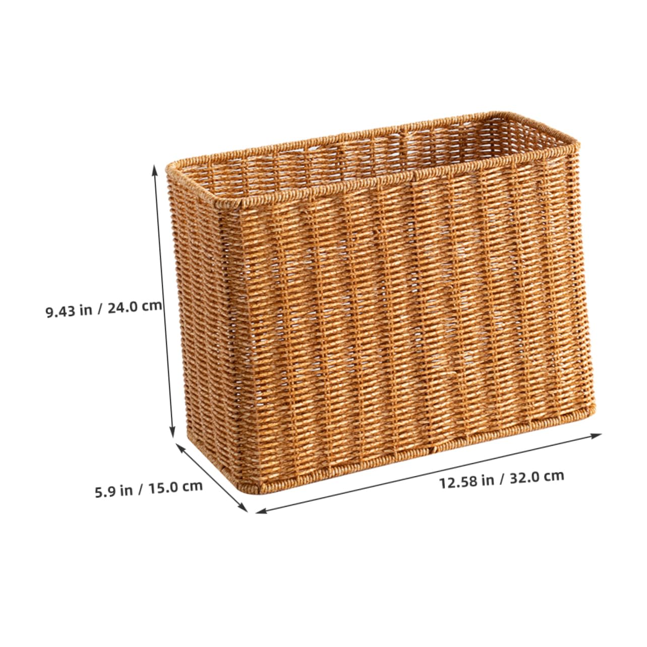 PRETYZOOM Narrow Tall Plastic Storage Bins - Rattan Style Home Organization Baskets for Bathroom, Kitchen, Bedroom & Office Supplies | Decorative & Functional Storage Solution