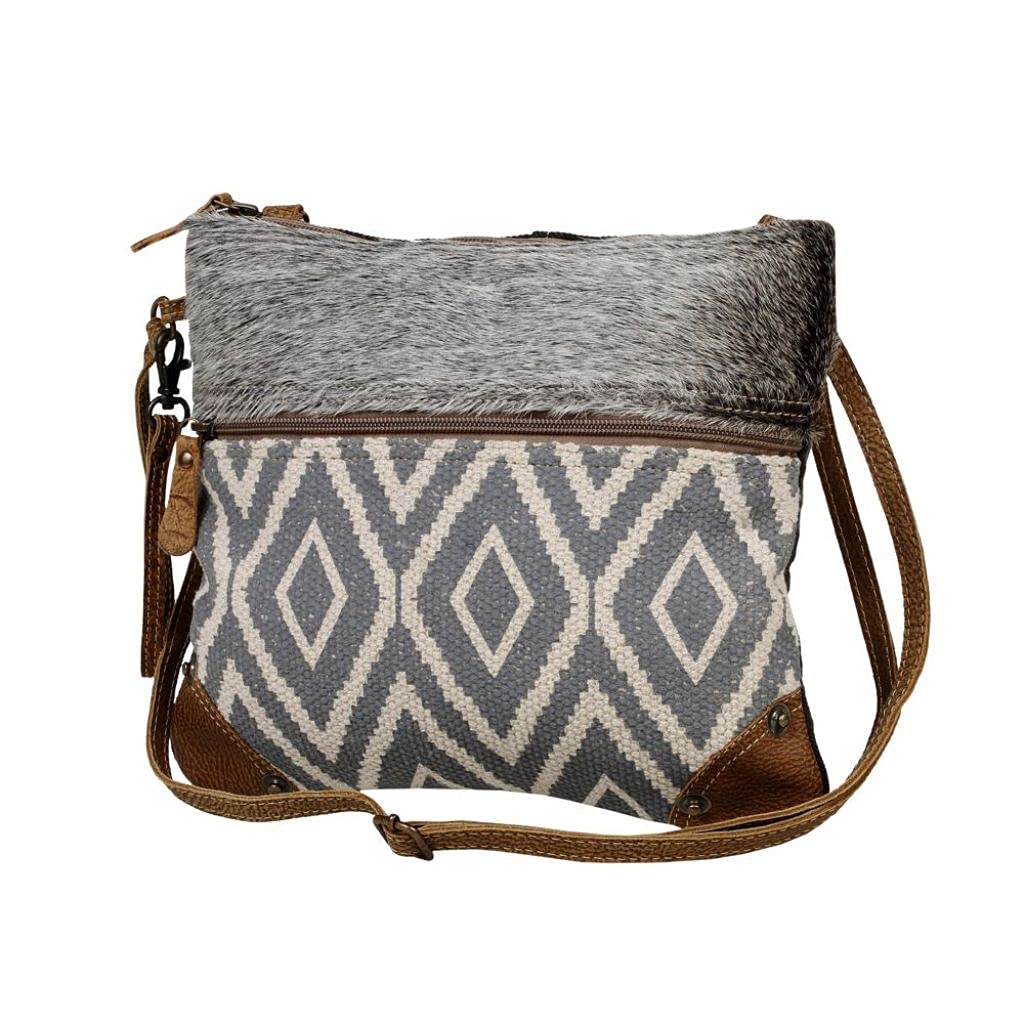 Myra Small Crossbody Bag - Upcycled Canvas & Leather for Daily Use