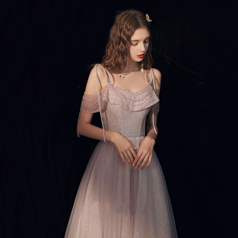 Elegant Light Purple A-Line Long Prom Dress with Spaghetti Straps - Perfect for Sweet 16, Evening Parties & Formal Events | Flattering Fit for Special Occasions