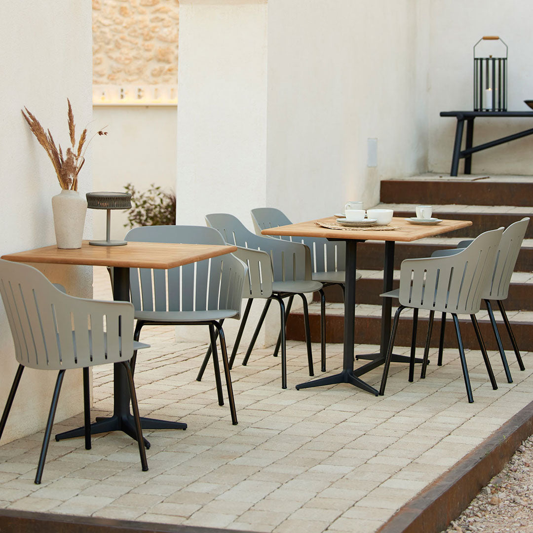Outdoor Café Table - Rectangular Drop Leaf Design for Patio, Garden, and Restaurant Dining | Weather-Resistant & Space-Saving