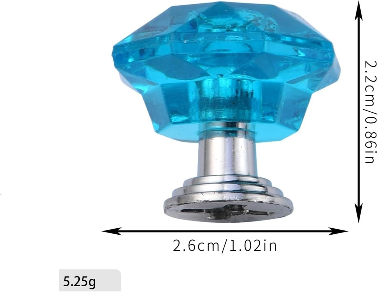 Colorful Crystal Cabinet Knobs and Drawer Pulls - 10 Pack Kids Drawer Handles in Blue, Green & Silver | Diamond Shaped Clear Knobs for Bedroom, Kitchen & Nursery Furniture