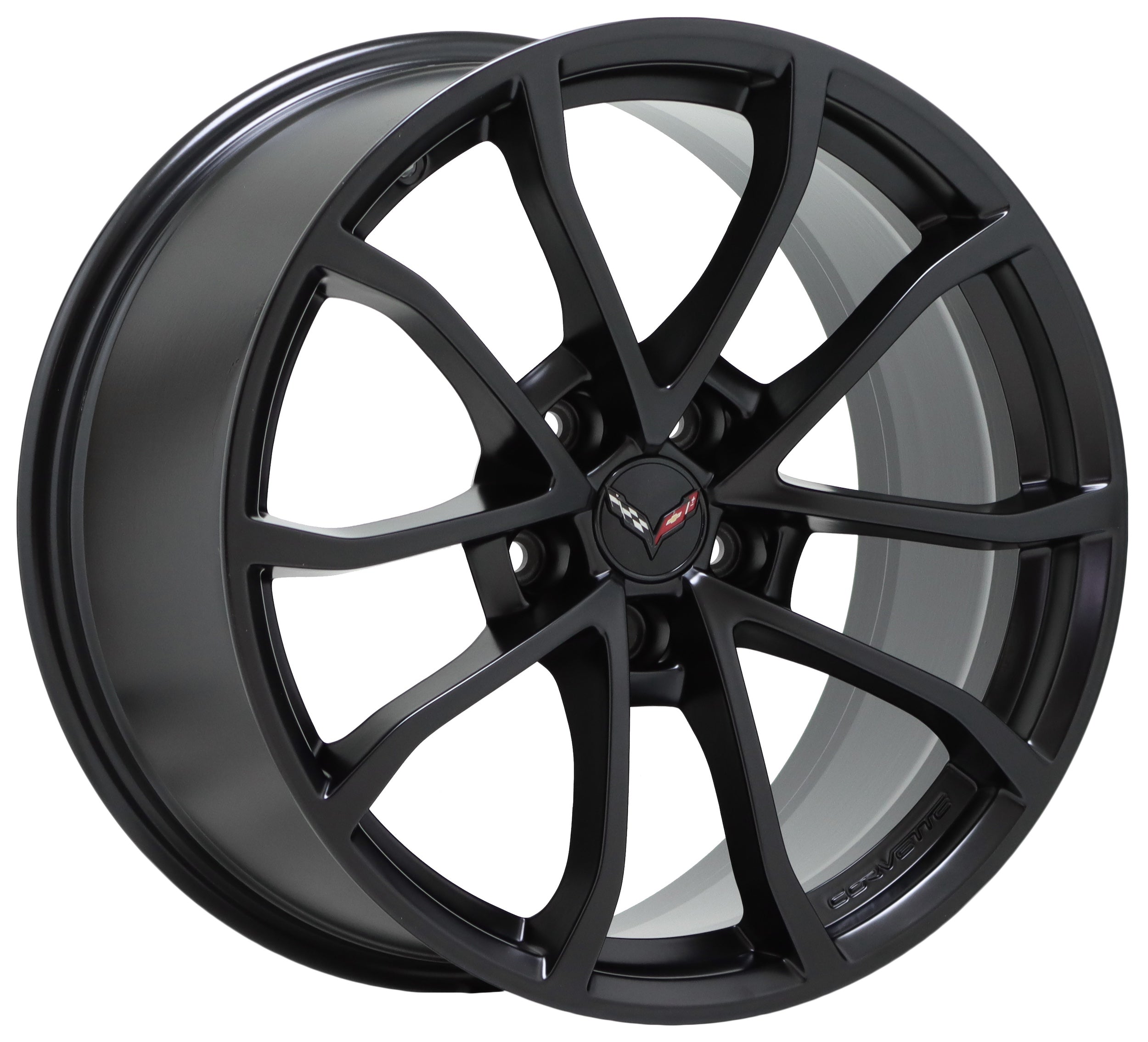 19-20 Corvette GS C7 Satin Black Wheels Rims OEM GM 5542 5543 Factory Exchange - Perfect for Corvette Upgrades & Performance Enhancement