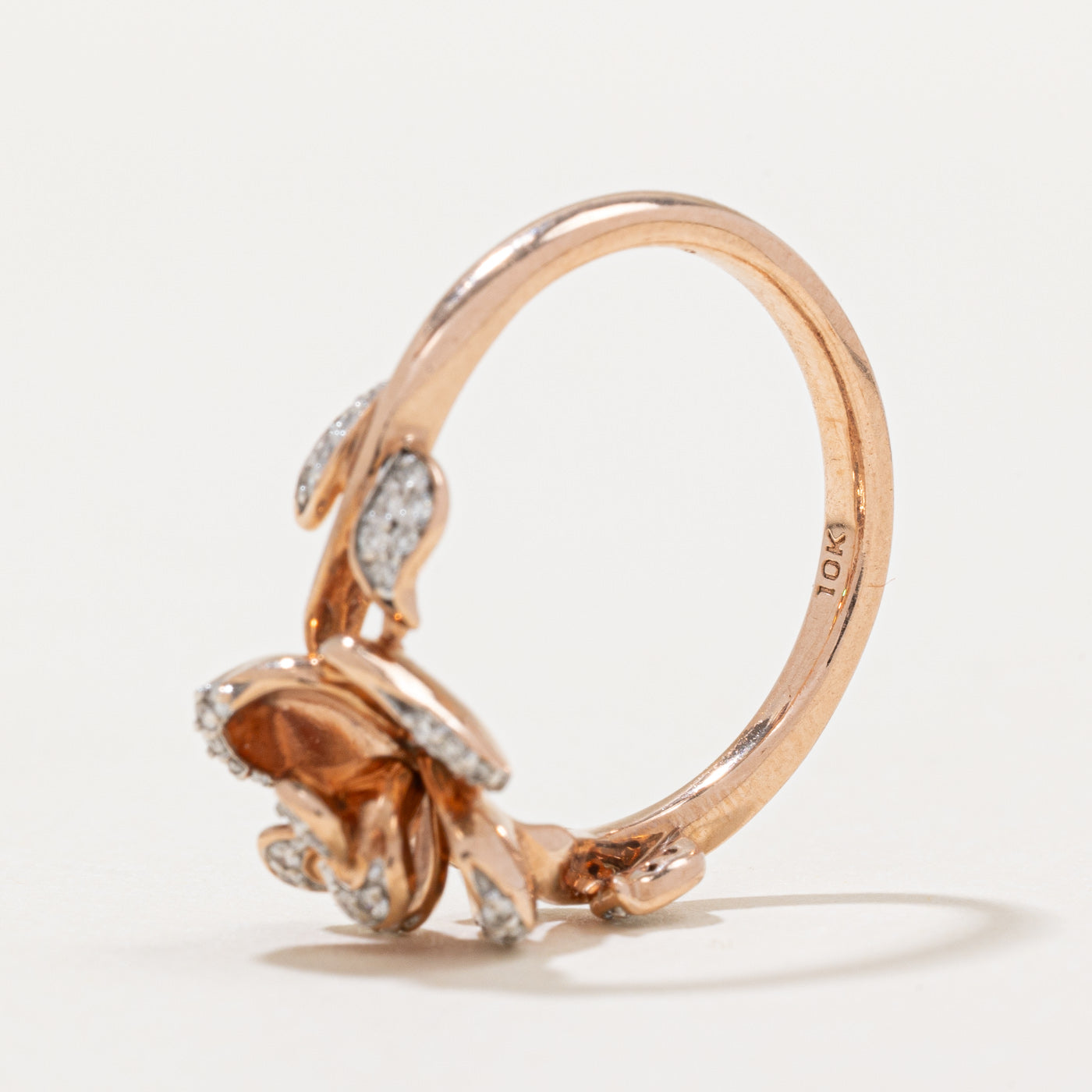 Disney Diamond Rose Ring - 0.15 Carat Total Weight (CTW) | Size 6.75 | Elegant Rose Gold Plated Jewelry for Women | Perfect Gift for Anniversary, Valentine's Day & Special Occasions
