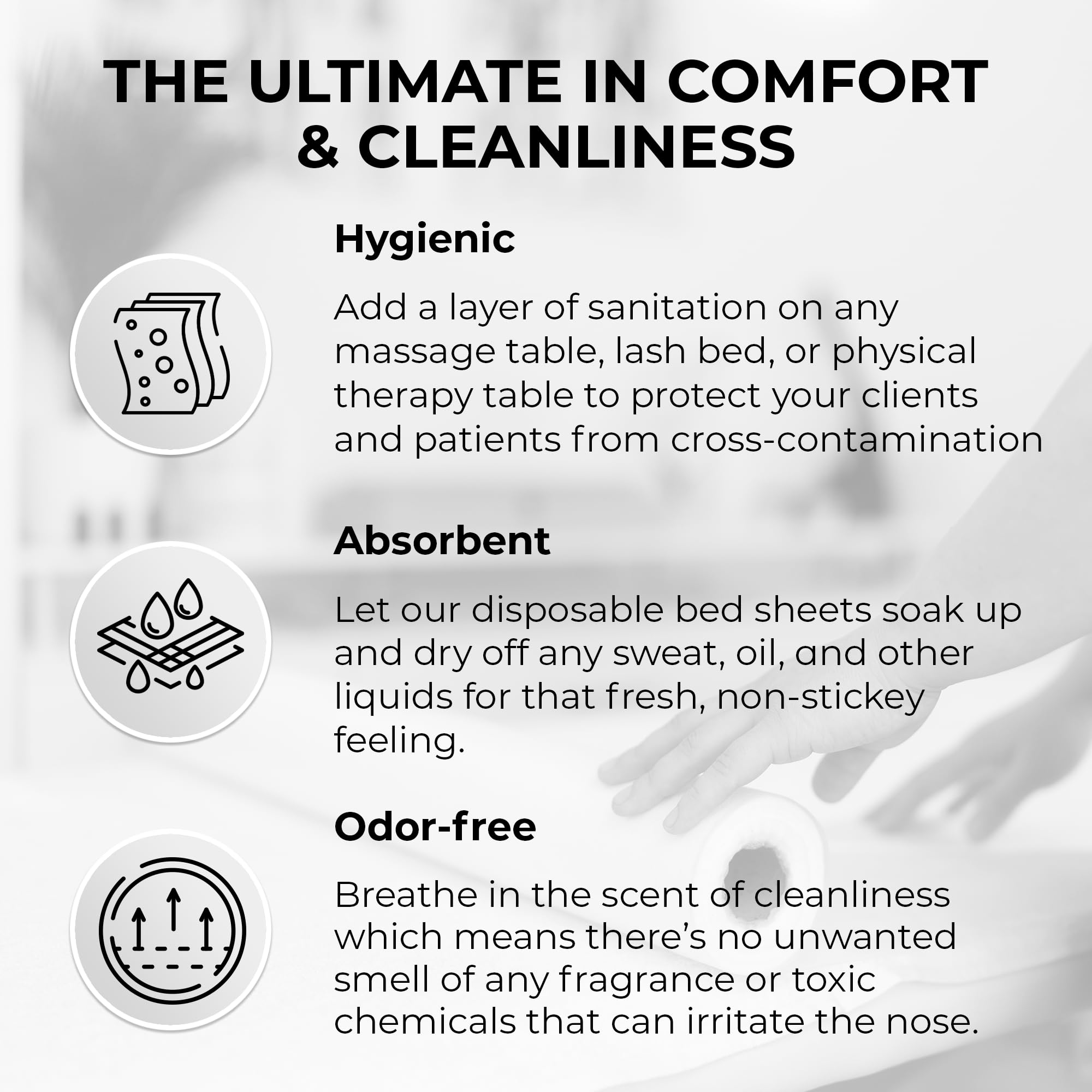 Disposable Massage Bed Cover - 6 Rolls (60 Sheets Per Roll), 31.5