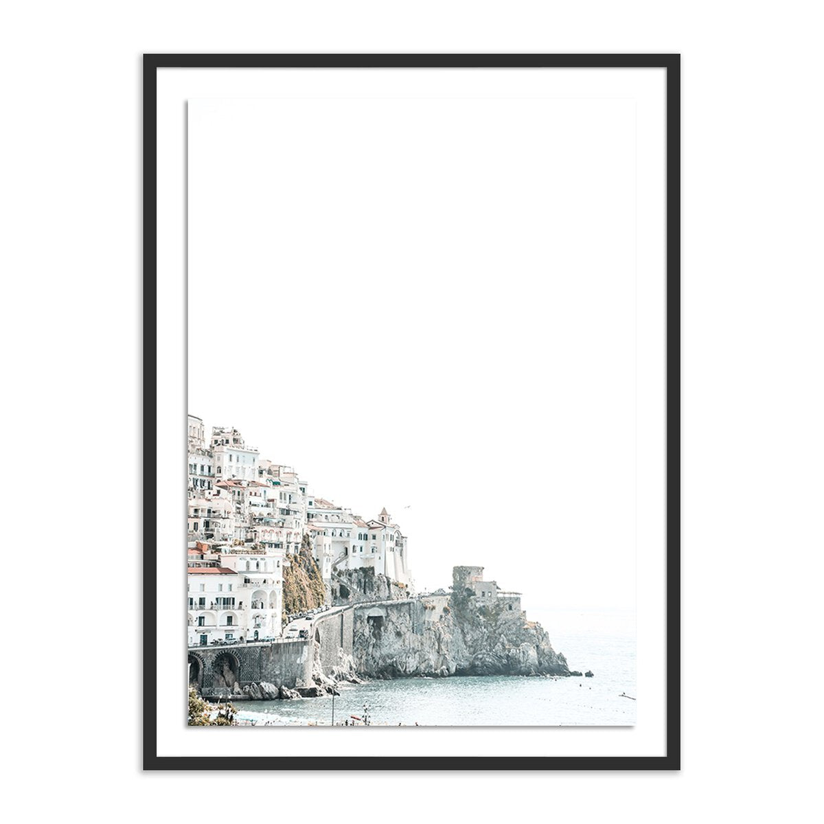 Amalfi Overexpose By Natalie Obradovich 30X40 Black Maple Framed Art Print - Perfect for Living Room, Bedroom & Office Wall Decor