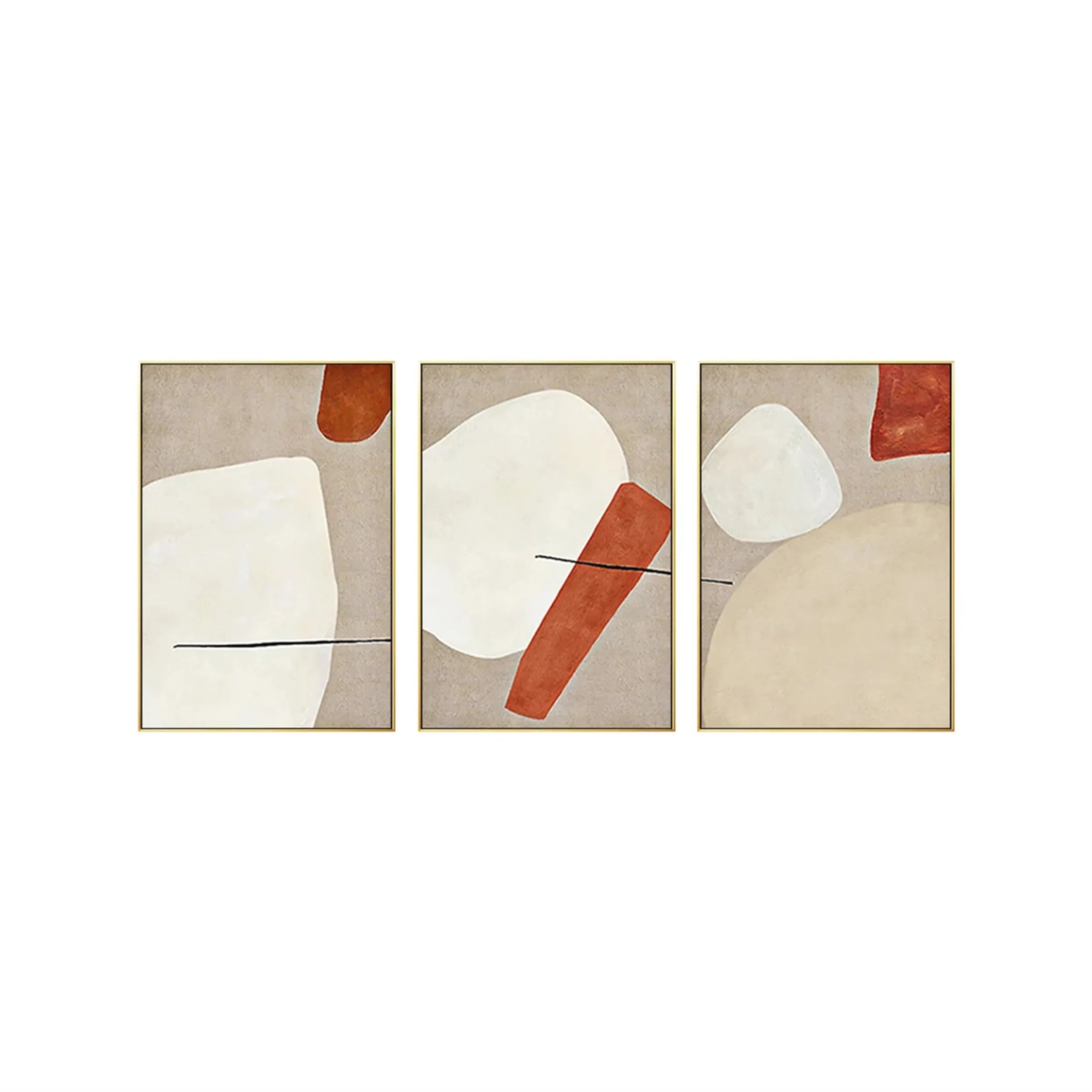 Abstract Tranquility Set of 3 Wall Art Prints - Modern Minimalist Home Decor for Living Room, Bedroom & Office - #AB139 - Perfect for Creating a Calming Atmosphere in Any Space